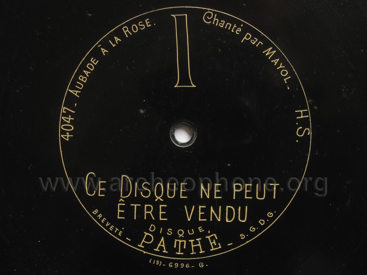 Photo du disque ou cylindre en question