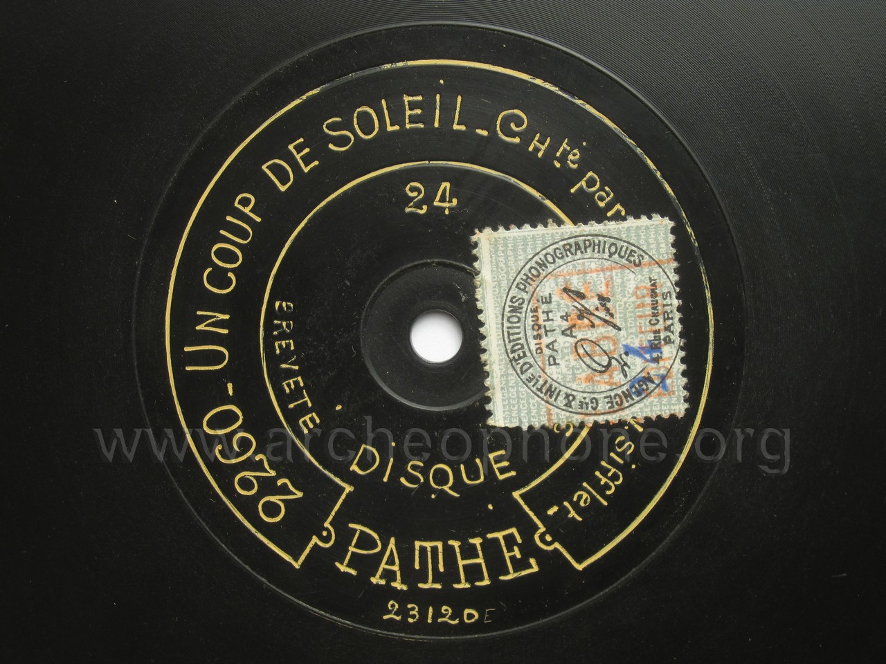 Photo du disque ou cylindre en question