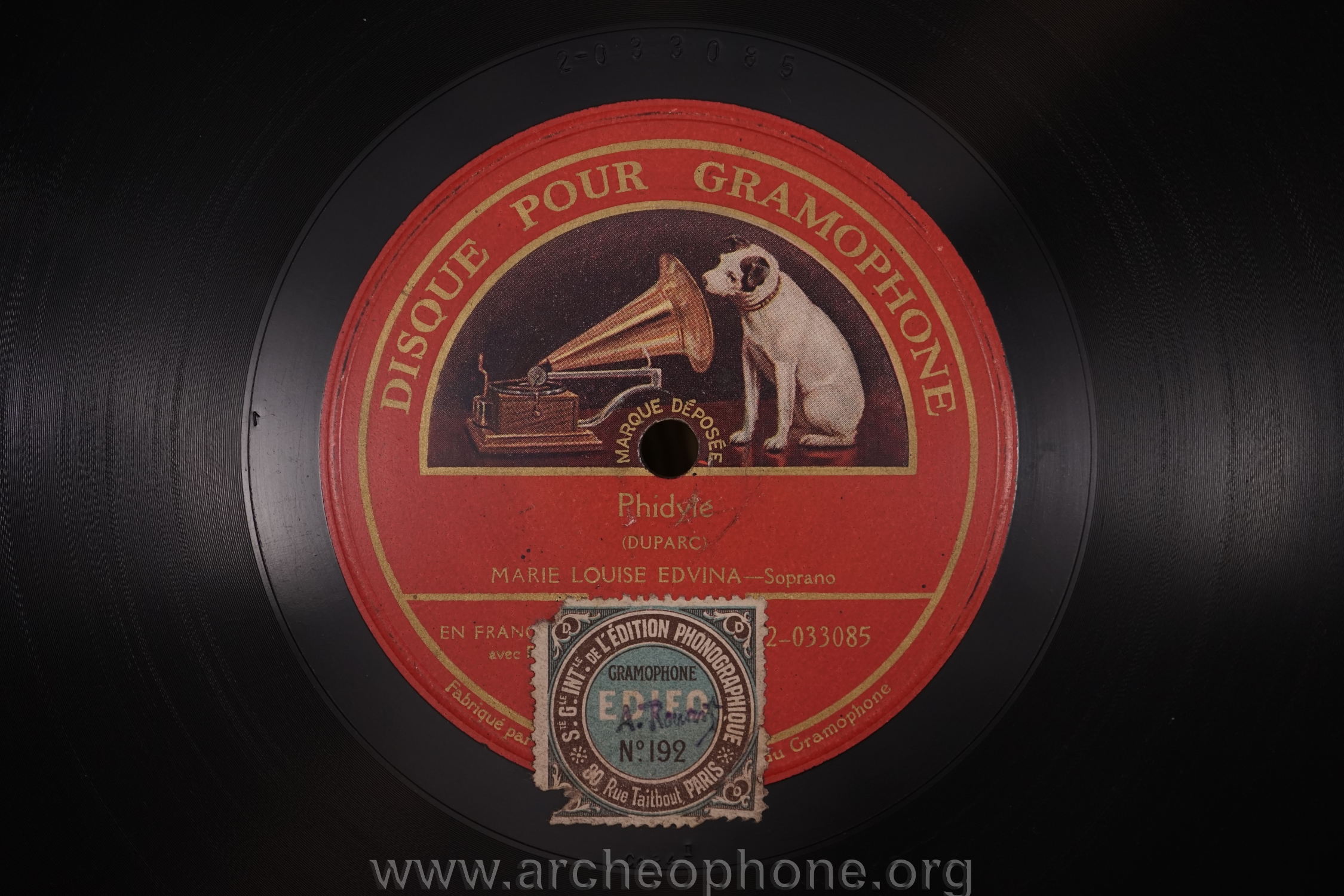 Photo du disque ou cylindre en question