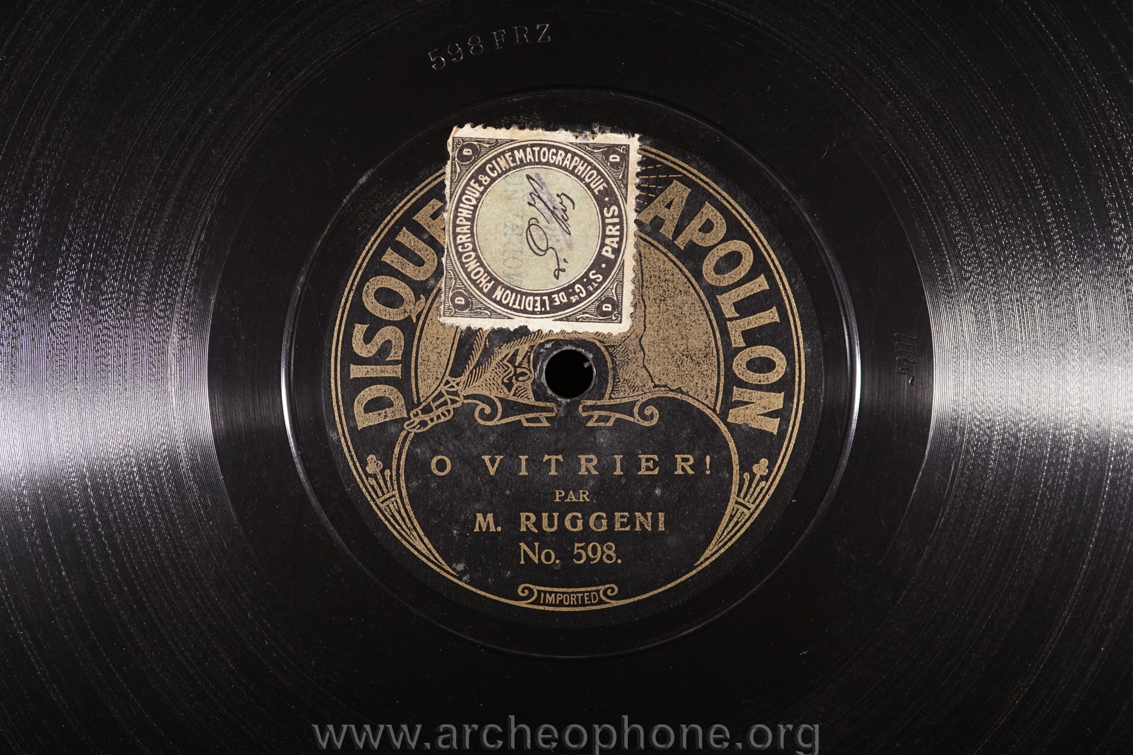 Photo du disque ou cylindre en question