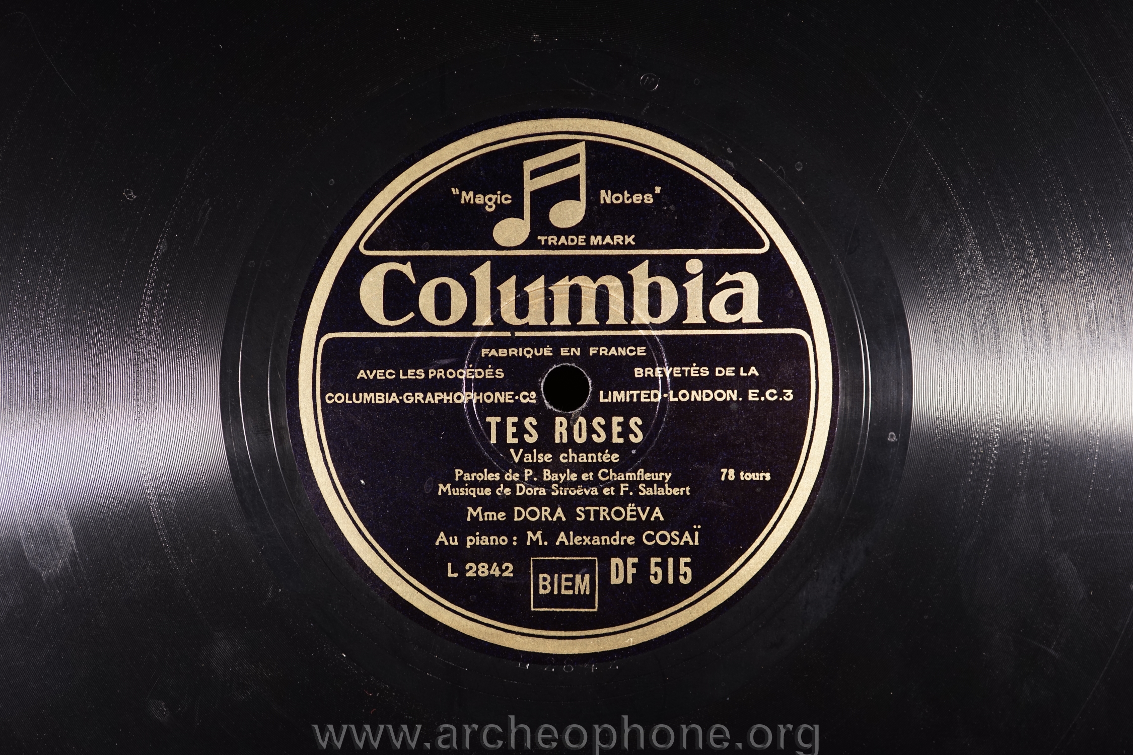 Photo du disque ou cylindre en question