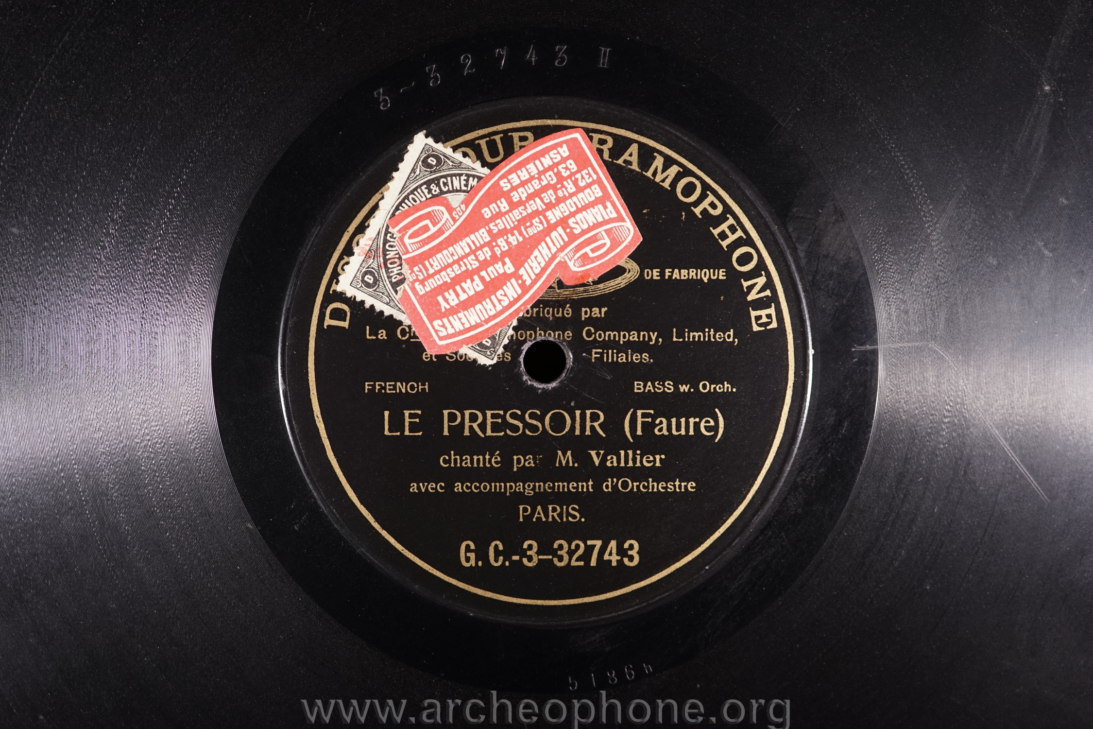 Photo du disque ou cylindre en question