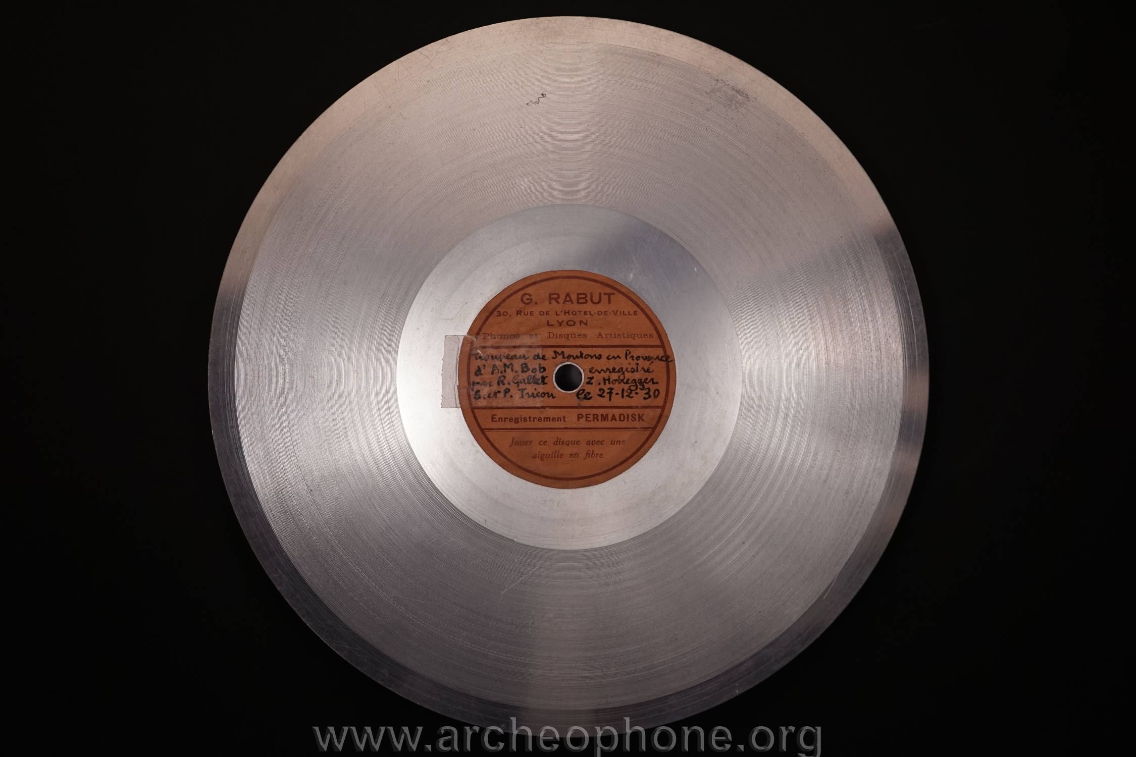 Photo du disque ou cylindre en question