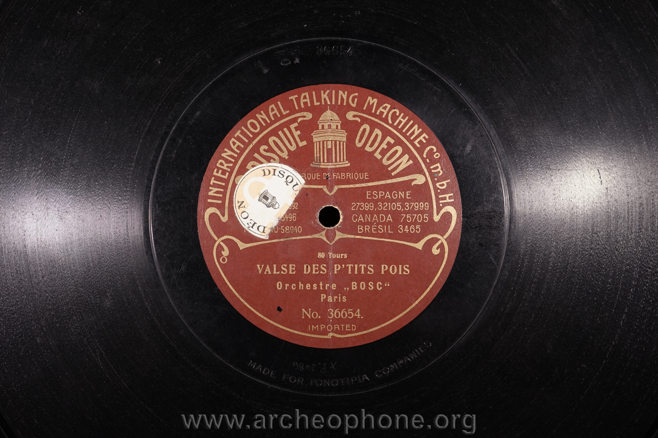 Photo du disque ou cylindre en question