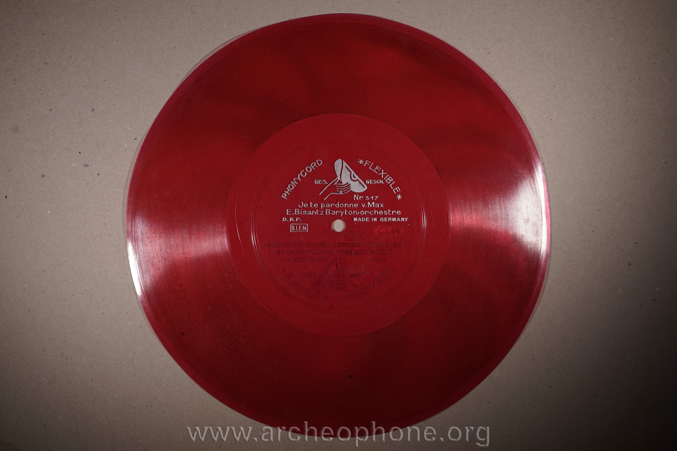 Photo du disque ou cylindre en question