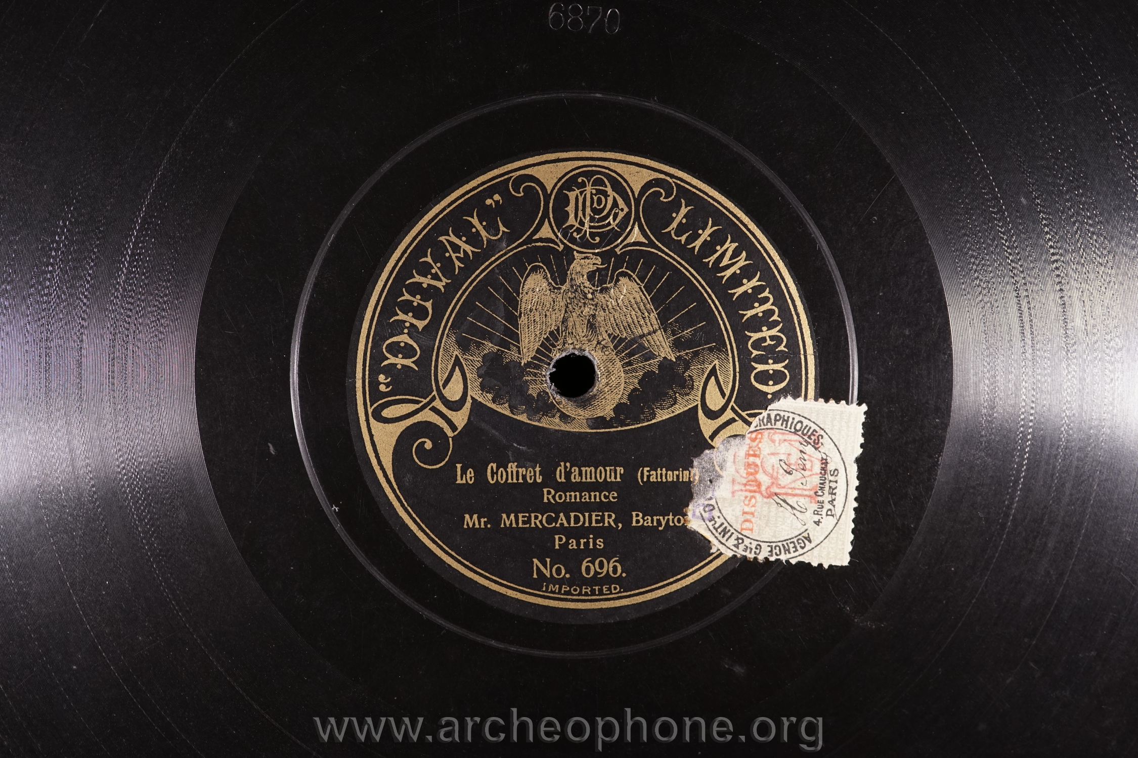 Photo du disque ou cylindre en question