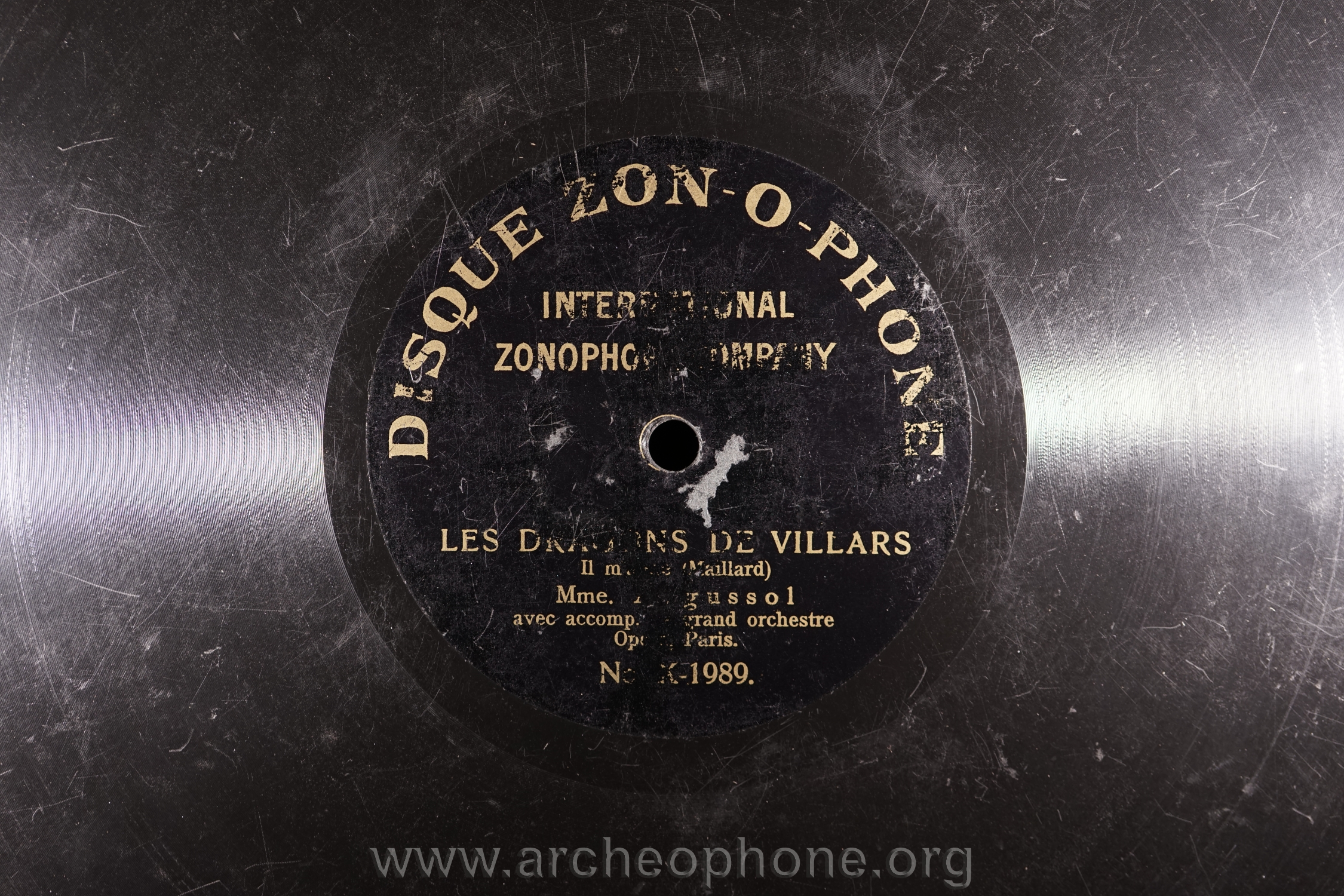 Photo du disque ou cylindre en question