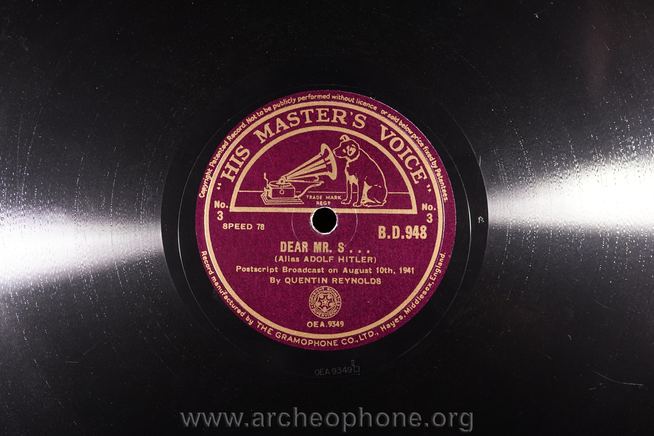 Photo du disque ou cylindre en question