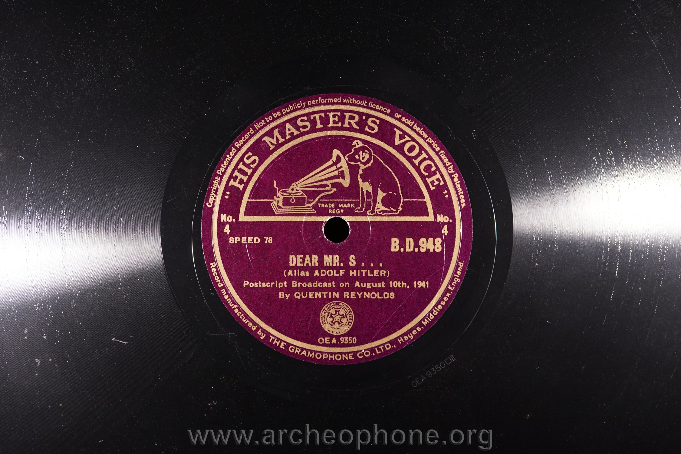 Photo du disque ou cylindre en question