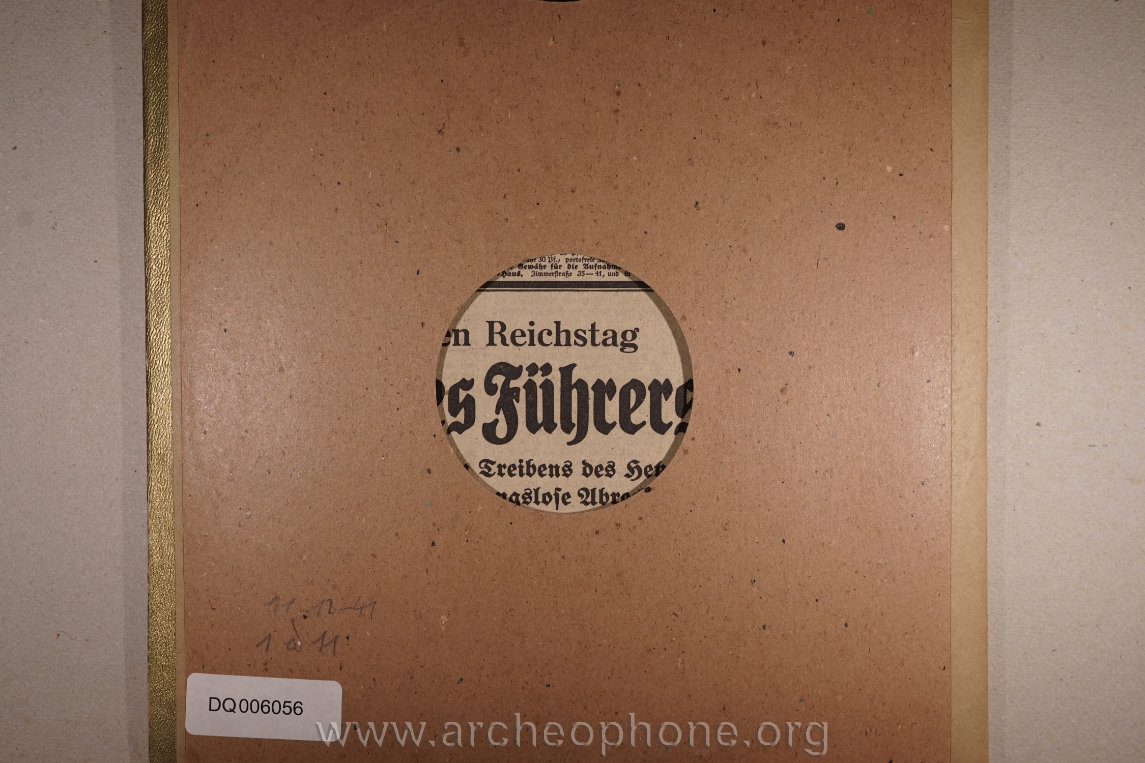 Photo du disque ou cylindre en question