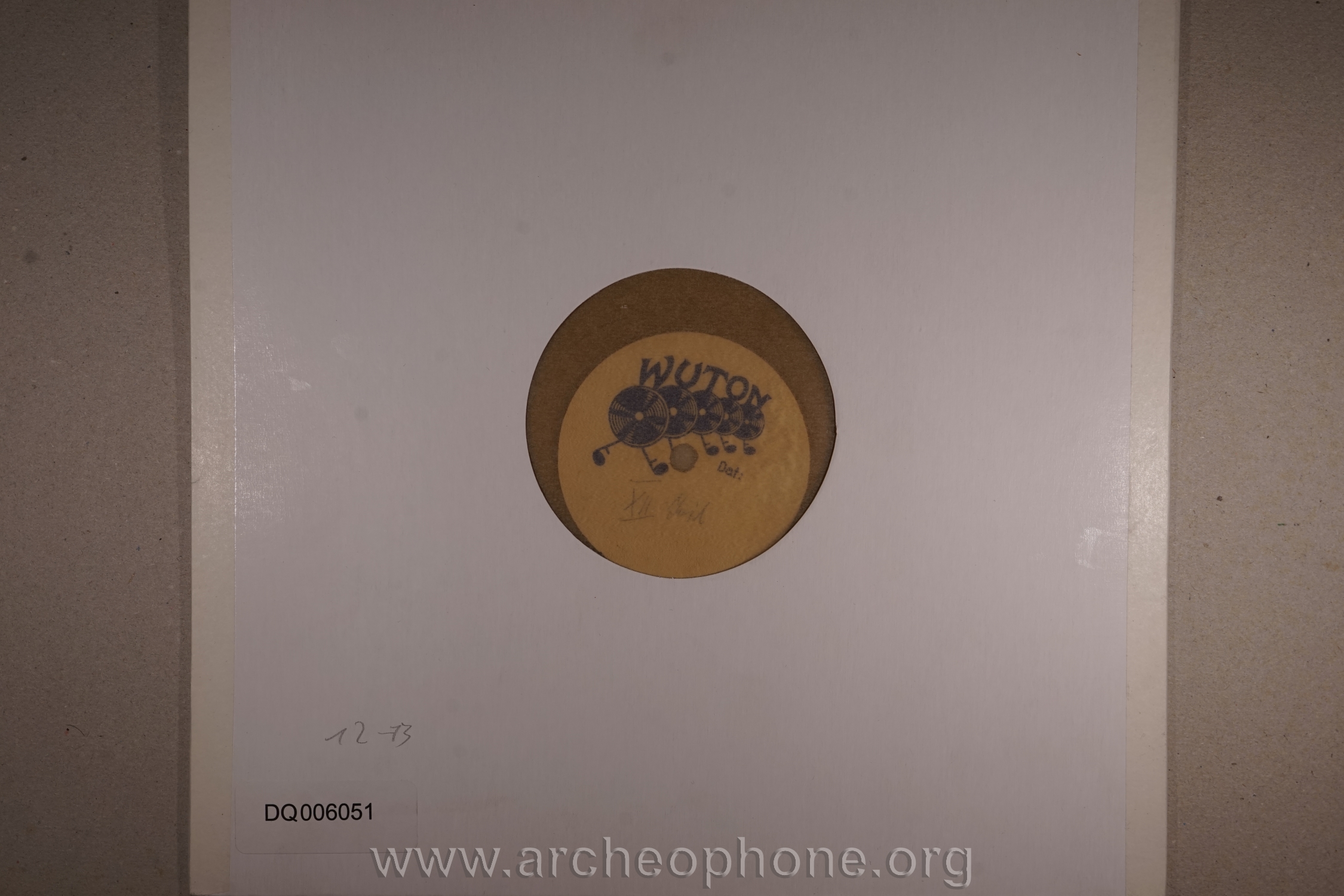 Photo du disque ou cylindre en question